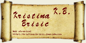 Kristina Brisić vizit kartica